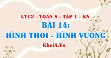 Dấu hiệu nhận biết hình thoi, hình vuông, tính chất khái niệm hình thoi, hình vuông? Toán 8 bài 14 kn1c3b14